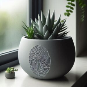 Fingerprint design flower pot