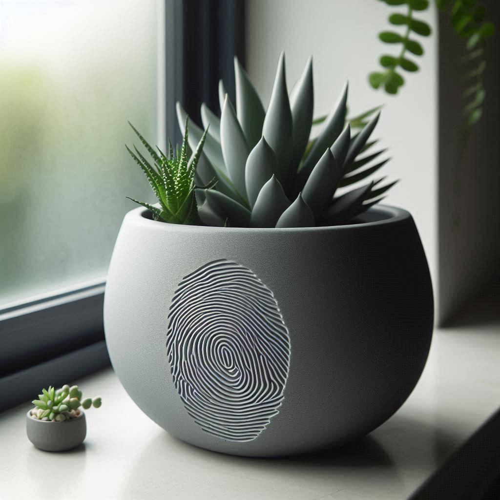 Fingerprint design flower pot